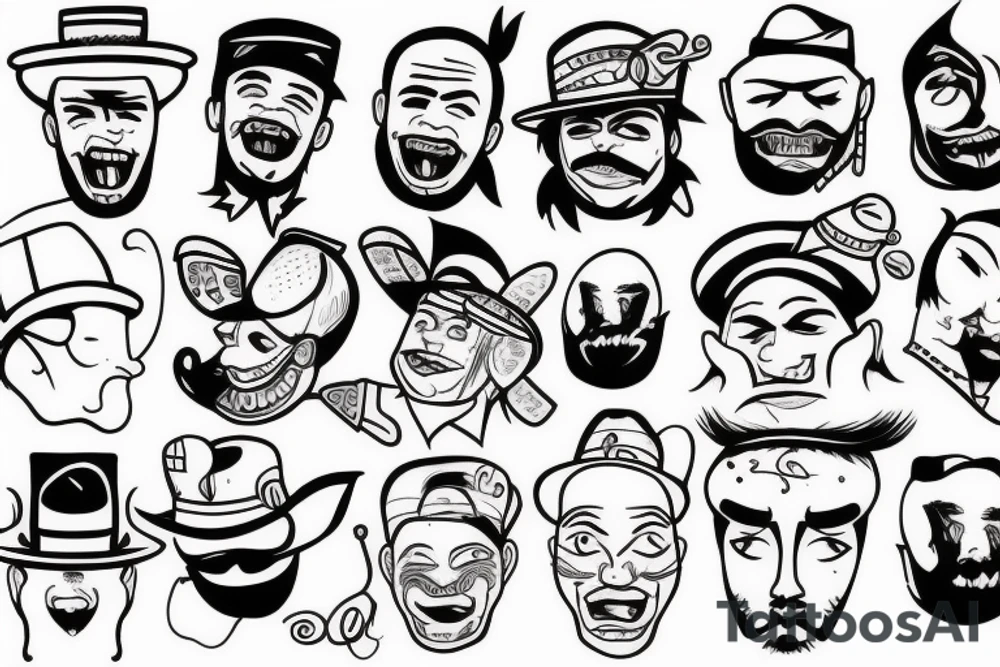 A guy with a funny hat and weird facial expression tattoo idea