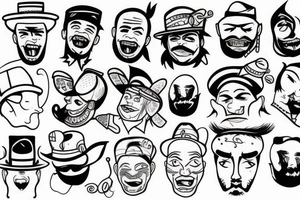 A guy with a funny hat and weird facial expression tattoo idea