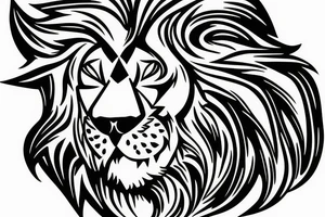 Shoulder with cross of jesus mixed with half lion on right side tattoo idea