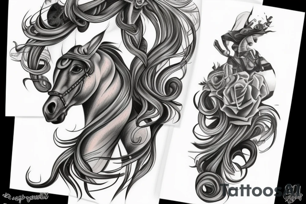 Cheval au galop tattoo idea