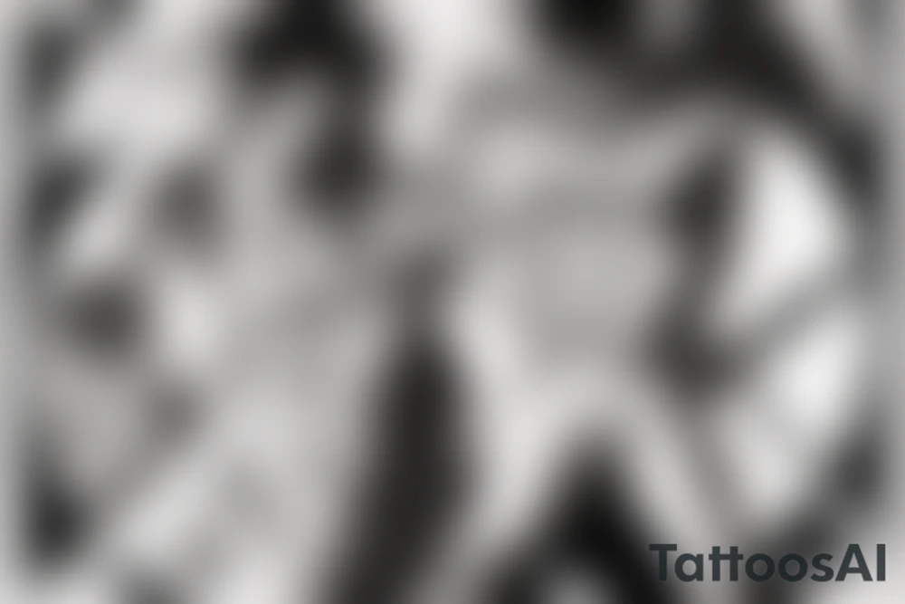 a man pierces himself with a sword against the background of the moon tattoo idea