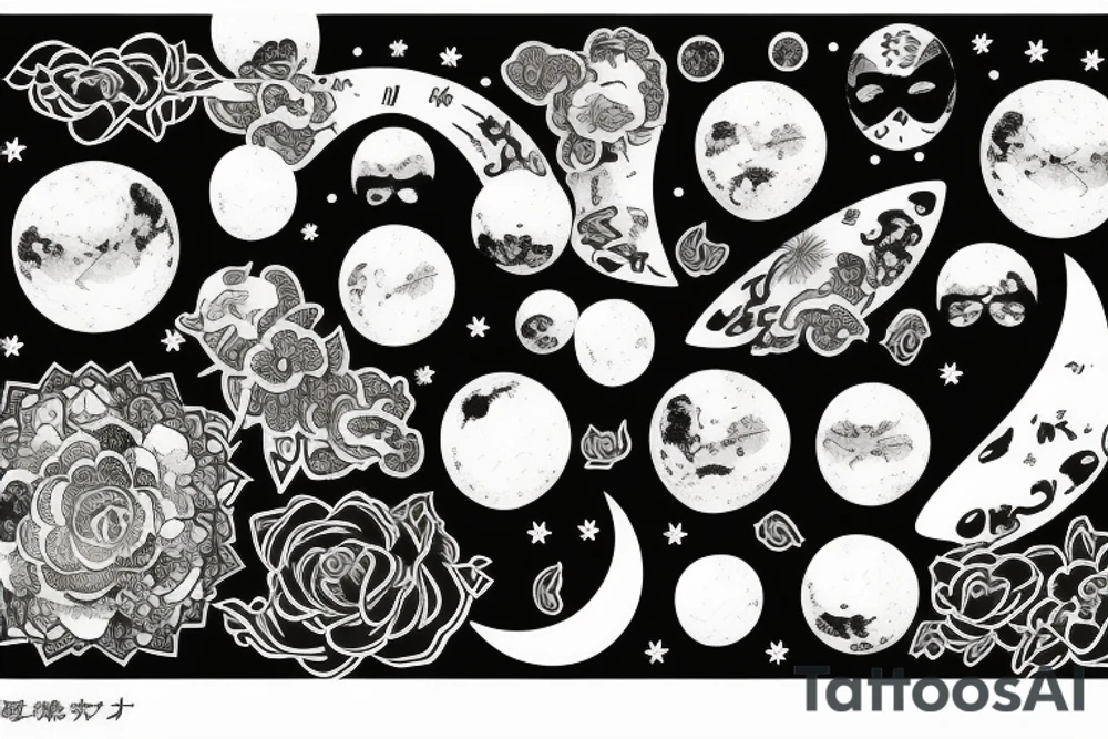 background of the moon tattoo idea