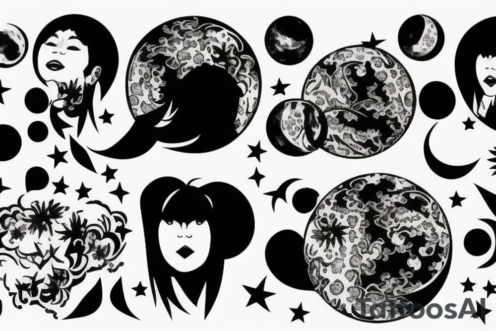 background of the moon tattoo idea