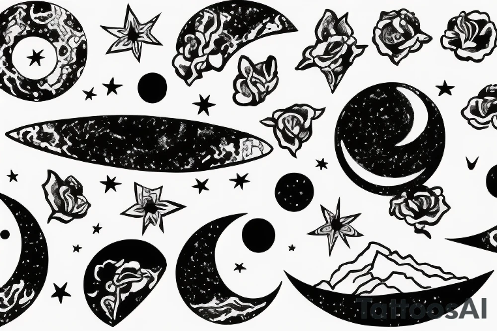 background of the moon tattoo idea