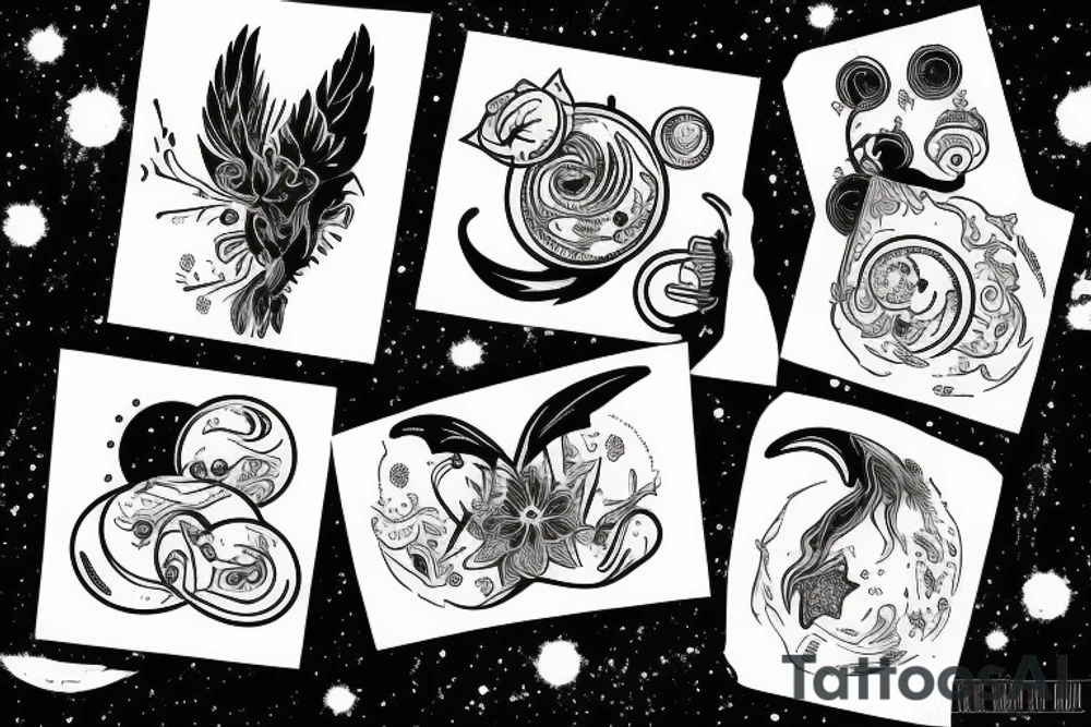 background of the moon tattoo idea