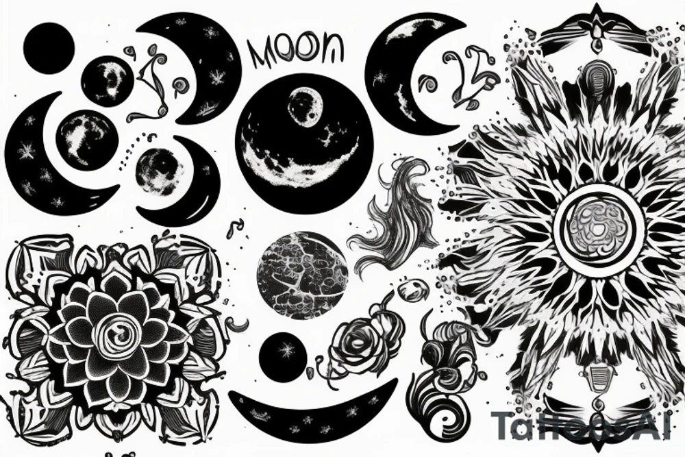 background of the moon tattoo idea