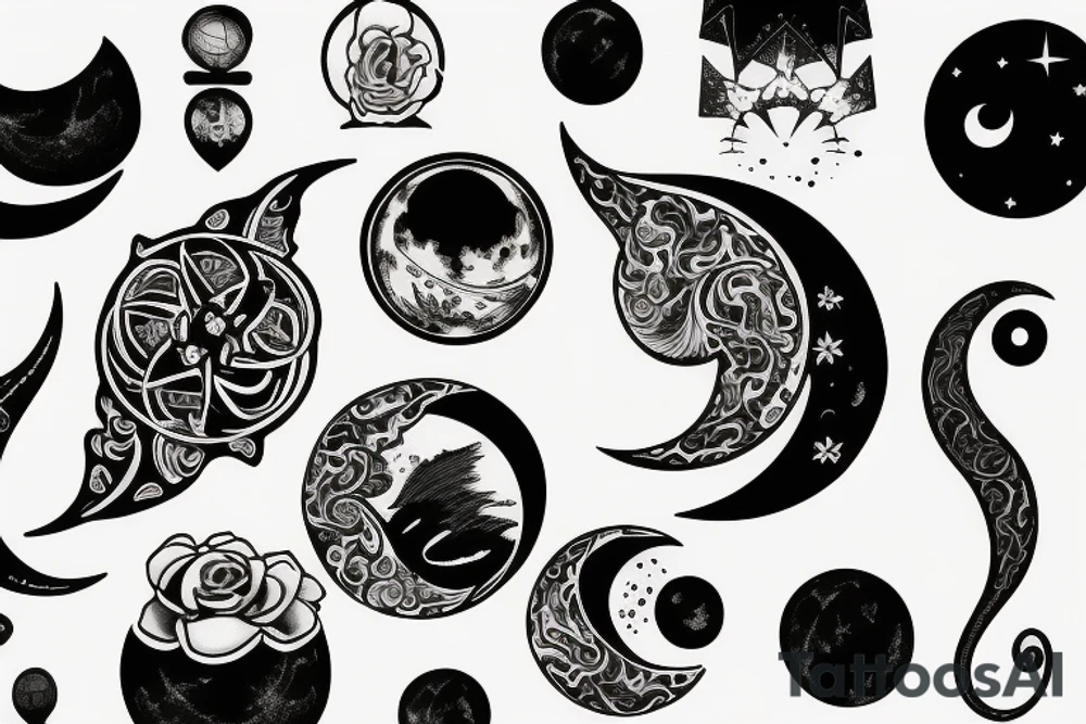 background of the moon tattoo idea