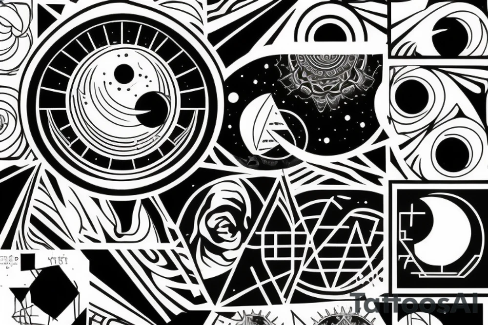 background of the moon in a rectangle tattoo idea