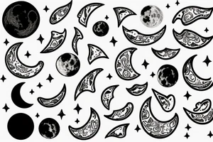 background of the moon in a rectangle tattoo idea