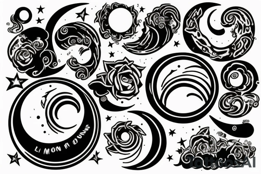 background of the moon in a rectangle tattoo idea
