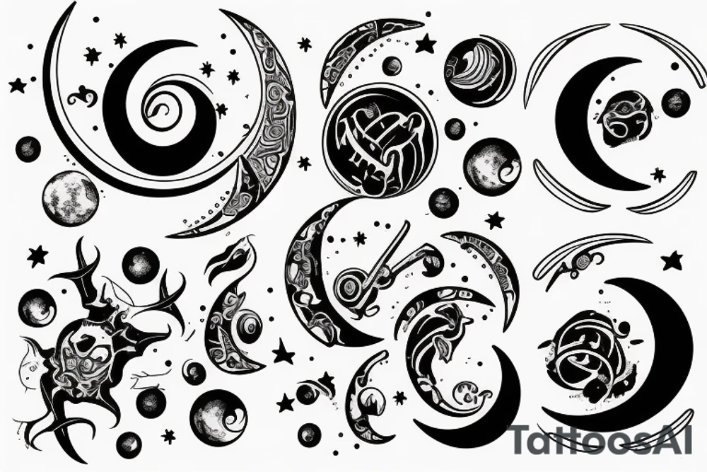 background of the moon in a rectangle tattoo idea