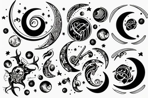 background of the moon in a rectangle tattoo idea