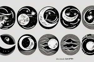 background of the moon in a rectangle tattoo idea