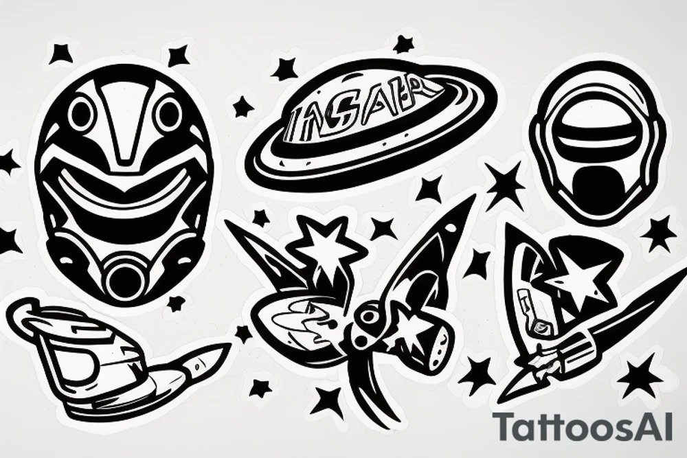 space ranger logo, magnolia, charlotte tattoo idea