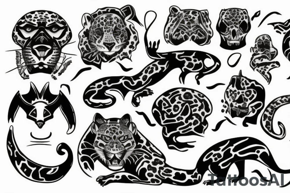 Jaguar, fête des morts tattoo idea