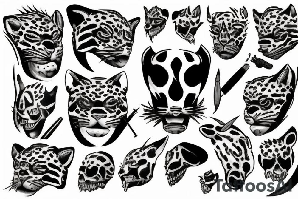 Jaguar, fête des morts tattoo idea