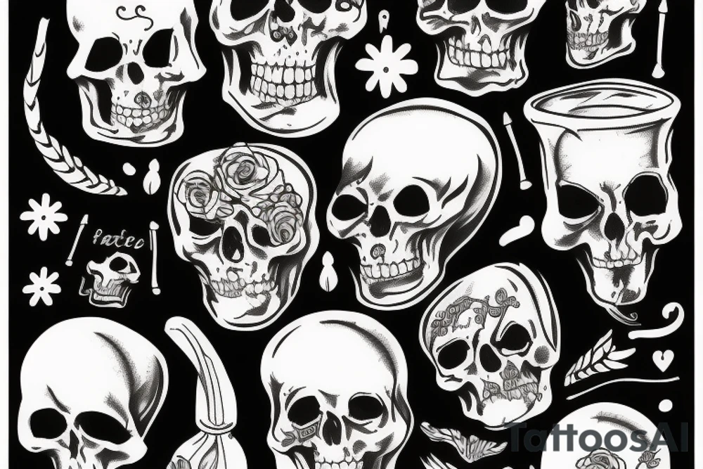 Crâne fête des morts+bière tattoo idea