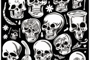 Crâne fête des morts+bière tattoo idea