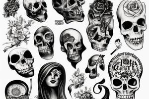 Crâne fête des morts+bière tattoo idea