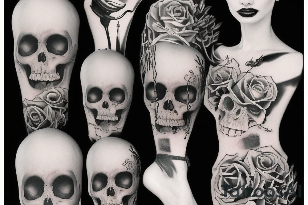 Crâne fête des morts+bière tattoo idea