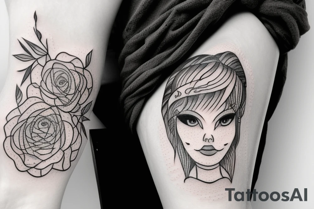 Lonely girl in a boat tattoo idea