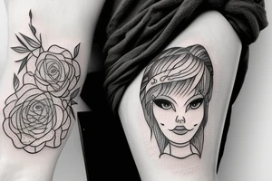 Lonely girl in a boat tattoo idea
