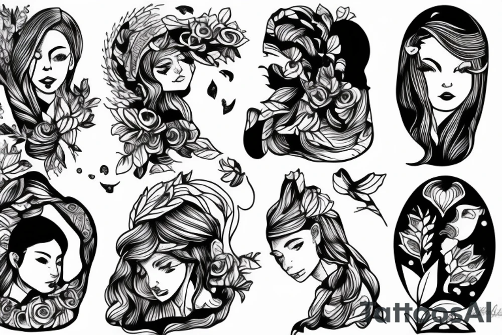Lonely girl in a boat tattoo idea