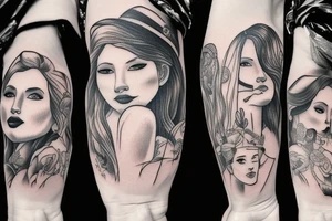 Girl riding a boat tattoo idea