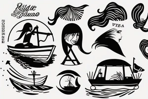 Girl riding a boat tattoo idea
