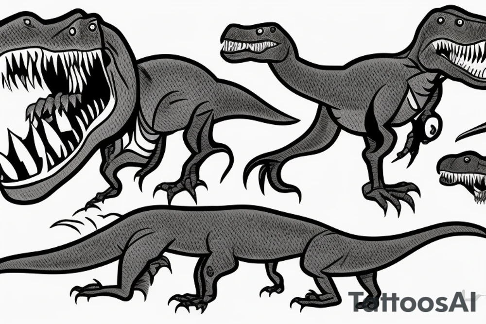 Raptor and t-Rex tattoo idea