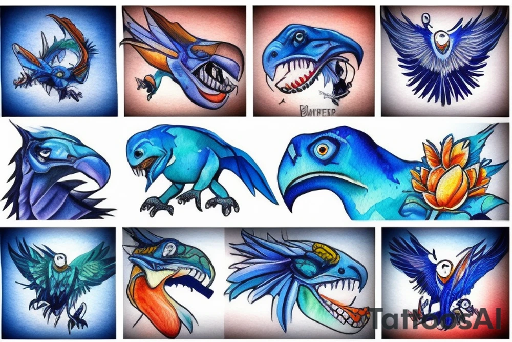 blue Raptor tattoo idea