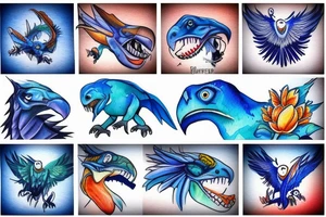 blue Raptor tattoo idea