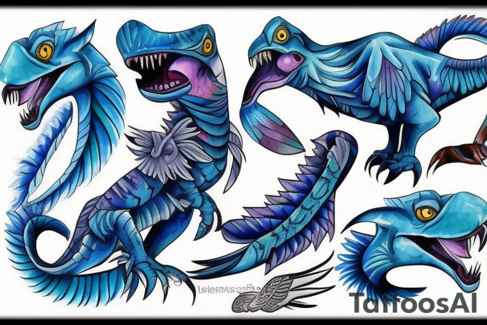 blue Raptor tattoo idea