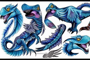 blue Raptor tattoo idea