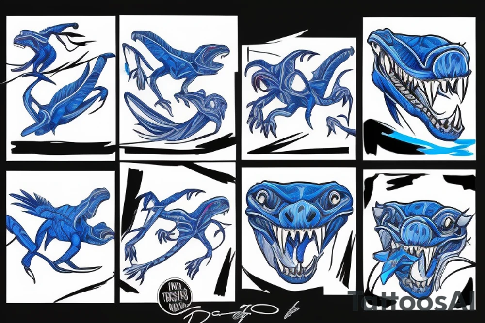 blue Raptor tattoo idea