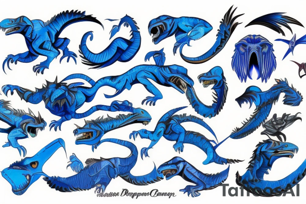 blue Raptor tattoo idea