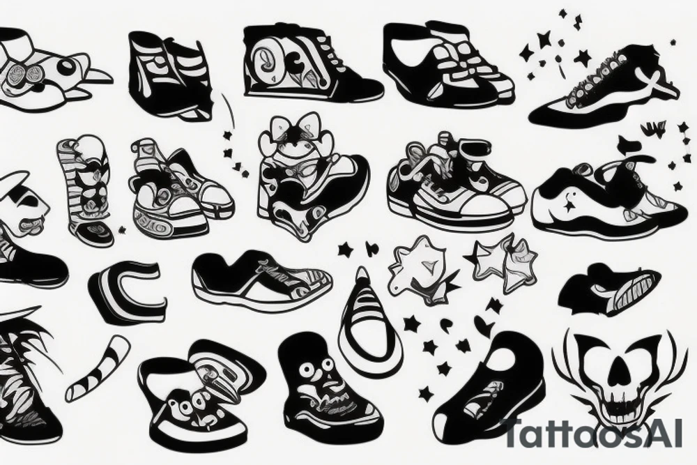Funny shoes tattoo idea