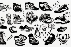 Funny shoes tattoo idea