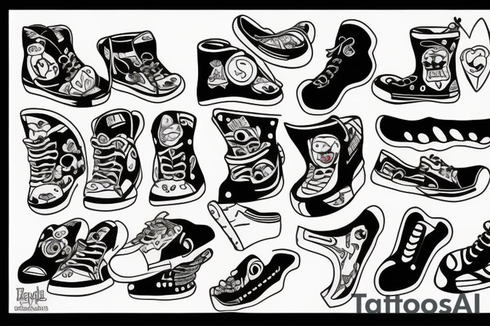 Funny shoes tattoo idea
