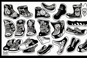 Funny shoes tattoo idea