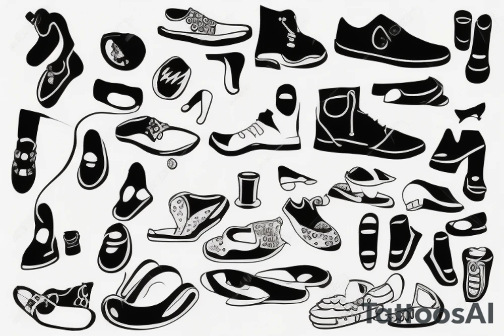 Funny shoes tattoo idea