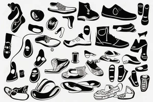 Funny shoes tattoo idea