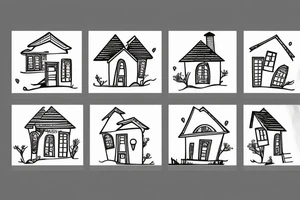 Funny house with windows tattoo idea