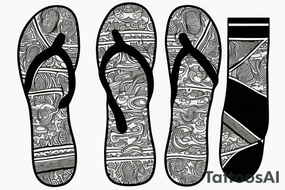 Flip flop with socks tattoo idea