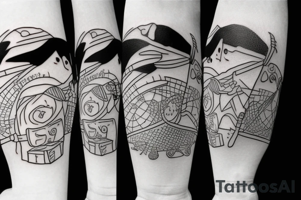 Funny bucket hat tattoo idea