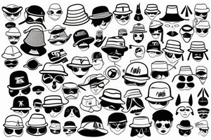 Funny bucket hat tattoo idea