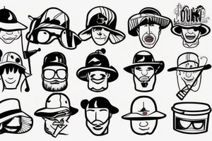 Funny bucket hat tattoo idea