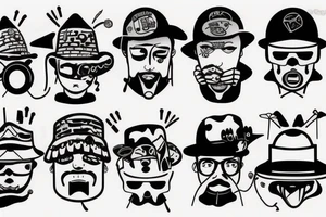 Funny bucket hat tattoo idea