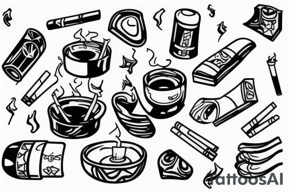 A cigarette in an ashtray tattoo idea