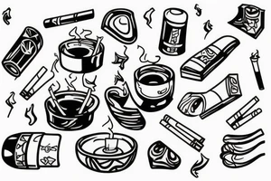 A cigarette in an ashtray tattoo idea
